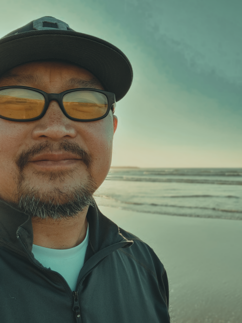 Phuong Ha, selfie at Cannon Beach