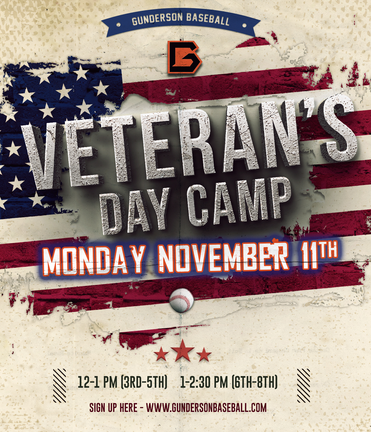 Gunderson Baseball - Veteran's Day Camp Instagram Asset